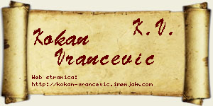 Kokan Vrančević vizit kartica